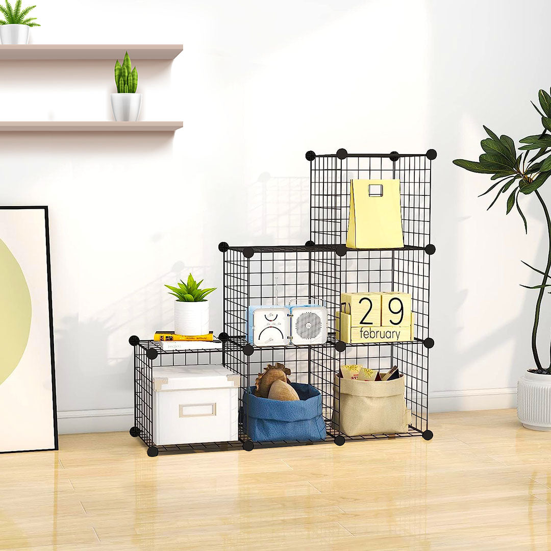 Black Portable 6-Cube 3 Column Storage Organiser