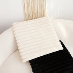 SOGA 2X 45cm Cream Corduroy Soft Leaning Plush Backrest Seat Pillow