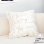 SOGA 45cm Bohemian Winter White Tufted Grid Pattern Decorative Throw Pillow