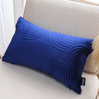 SOGA 30cm Blue Textured Geometric Pattern Decorative Throw Pillow