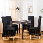 Black Chair Cover Seat Protector with Ruffle Skirt