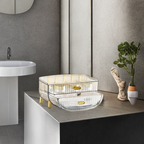 2 Tier Transparent Multifunctional Countertop Cosmetic Storage Organiser
