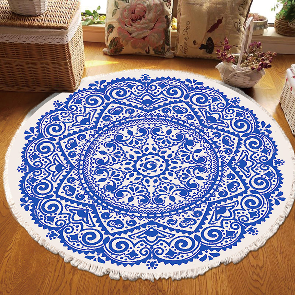 SOGA 120cm Mandala Round Tapestry Indian Area Rug for Living Room Lounge Anti-slip Doormat Home Decor