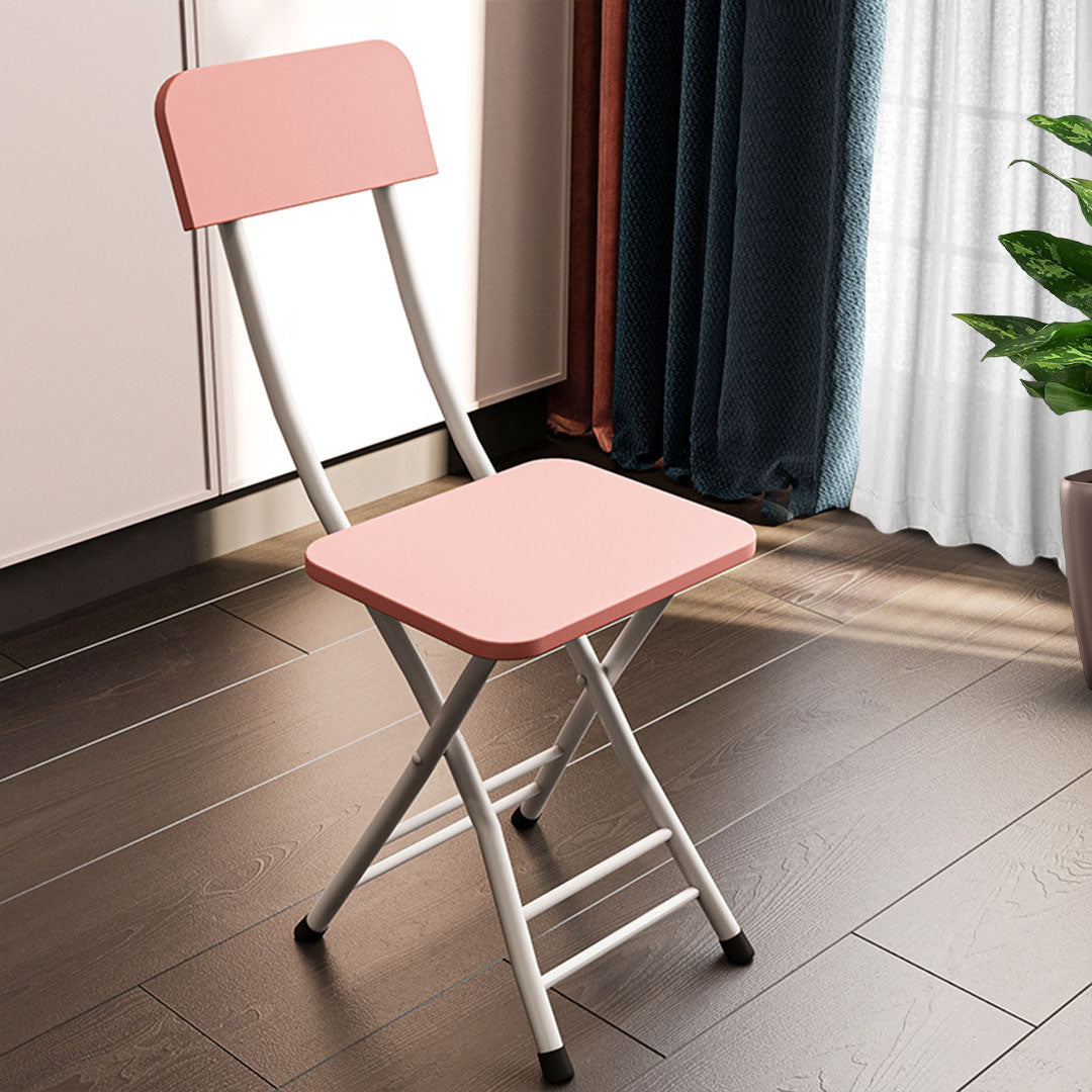 Foldable Chair Space Saving Seat Set of 2 Pink