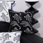 45cm Throw Pillow Black Leopard