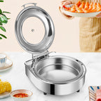Stainless Steel Round Chafing Dish with Top Lid