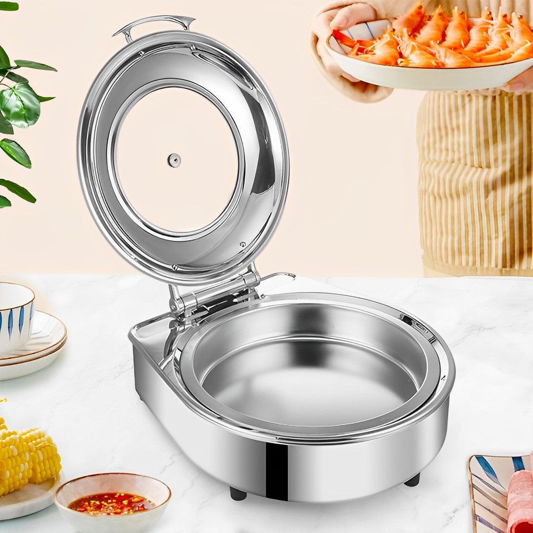 Stainless Steel Round Chafing Dish with Top Lid