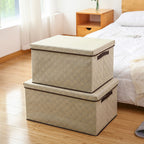 Medium Beige Non-Woven Diamond Quilt Grid Fabric
