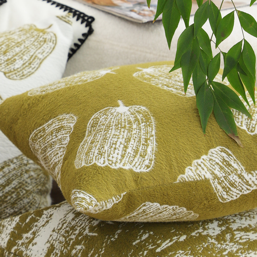 50cm Throw Pillow Green Autumn Harvest pumpkin Print Home Decor