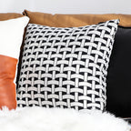 SOGA 50cm Black & White Pattern Throw Pillow Polyester Fiber Cotton