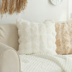 50cm Throw Pillow White Rabbit Fur