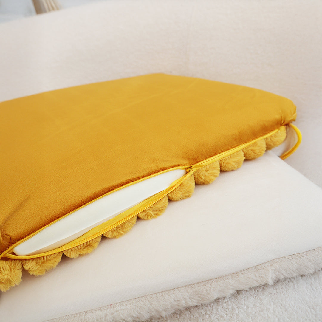 SOGA 2X 45cm Golden Corduroy Soft Leaning Plush  Seat Pillow