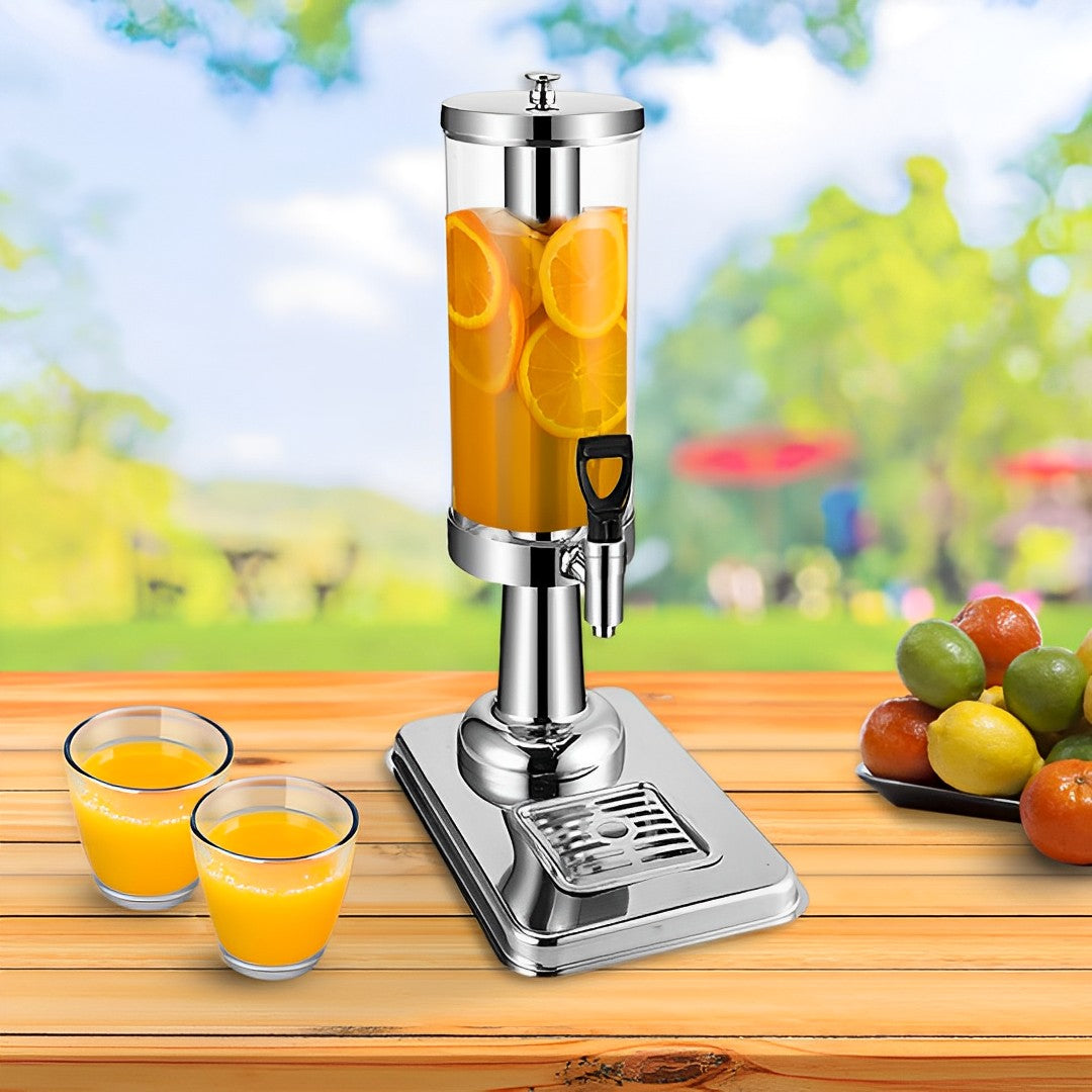 Single 3L Silver Stainless Steel Beverage Dispenser