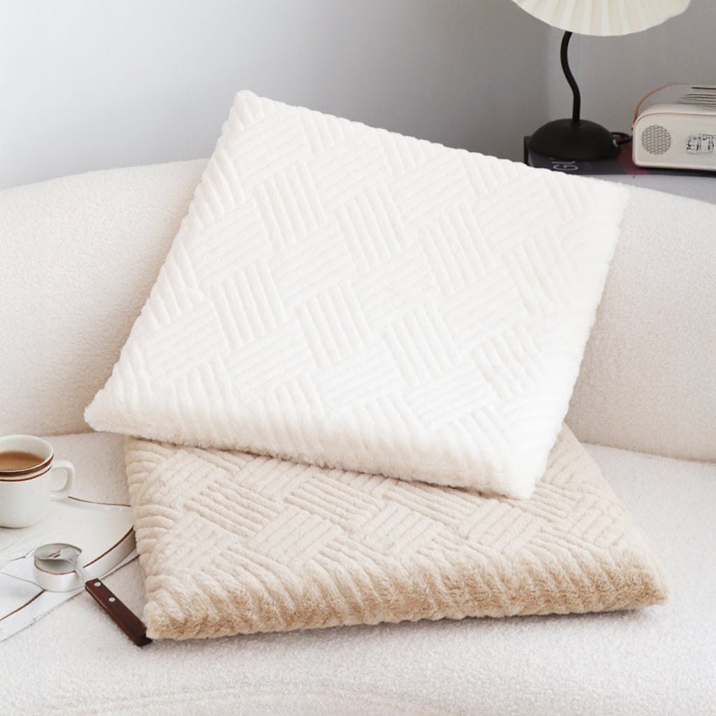 SOGA 45cm White Chevron Square Cushion Soft Leaning Plush Backrest Throw Pillow
