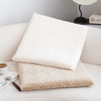 SOGA 45cm White Chevron Square Cushion Soft Leaning Plush Backrest Throw Pillow
