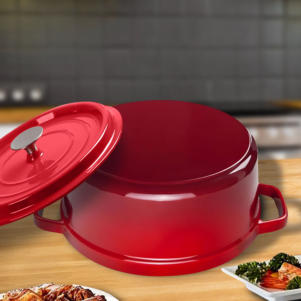Cast Iron Porcelain Casserole 3.6L Red 24cm