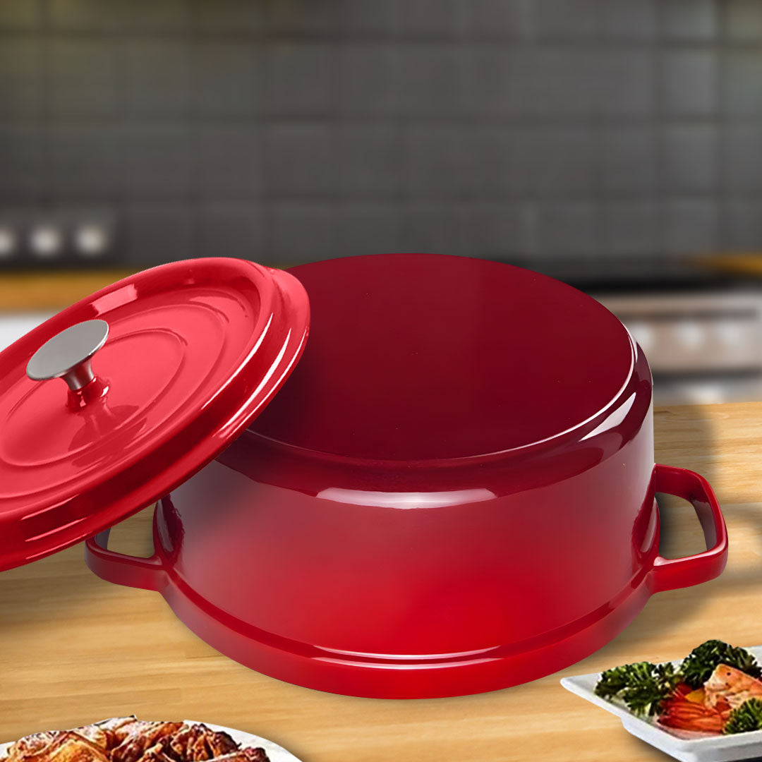 Cast Iron Porcelain Casserole 3.6L Red 24cm