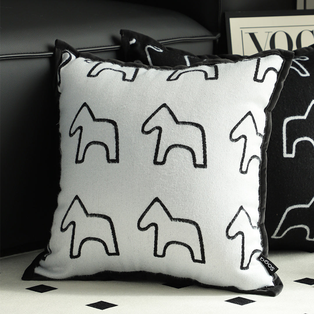 45cm Throw Pillow White Teddy Fleece Square