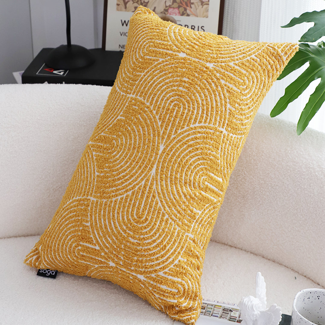 35cm Mustard Yellow Throw Pillow Geometric