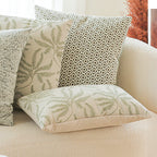 SOGA 35cm Botanical Green Fern Leaf Embroidered Decorative Throw Pillow