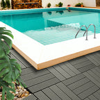 Grey DIY Wooden Composite Decking Tiles  Set of 11