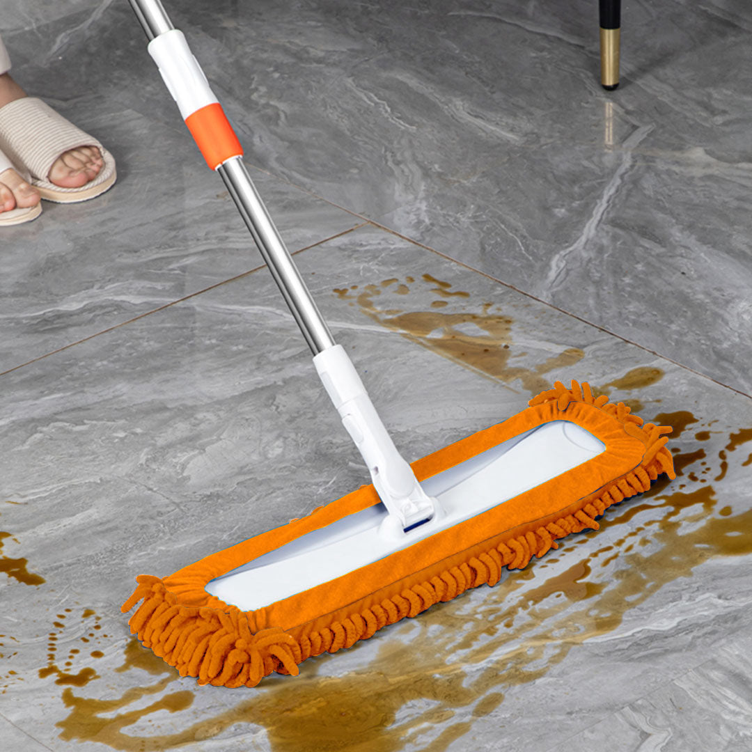 60x12 Orange Microfiber Flat Mop Floor Pads Rotating Dust Remover