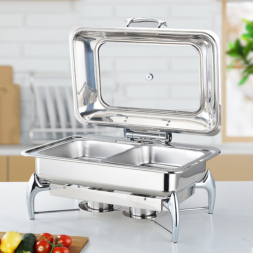 Stainless Steel Rectangular Chafing Dish with Top Lid