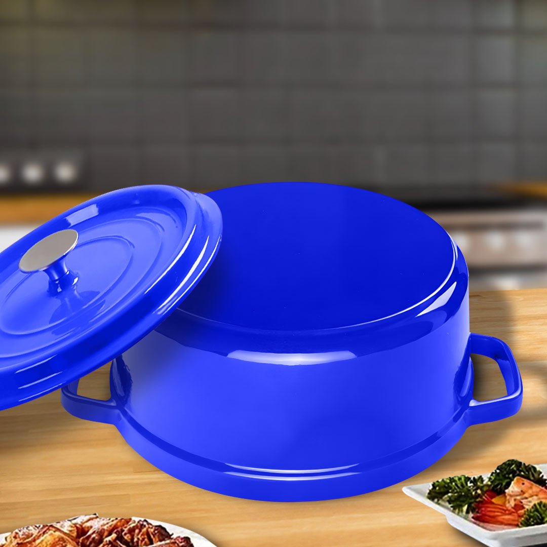 Cast Iron Porcelain Casserole 3.6L Blue 24cm