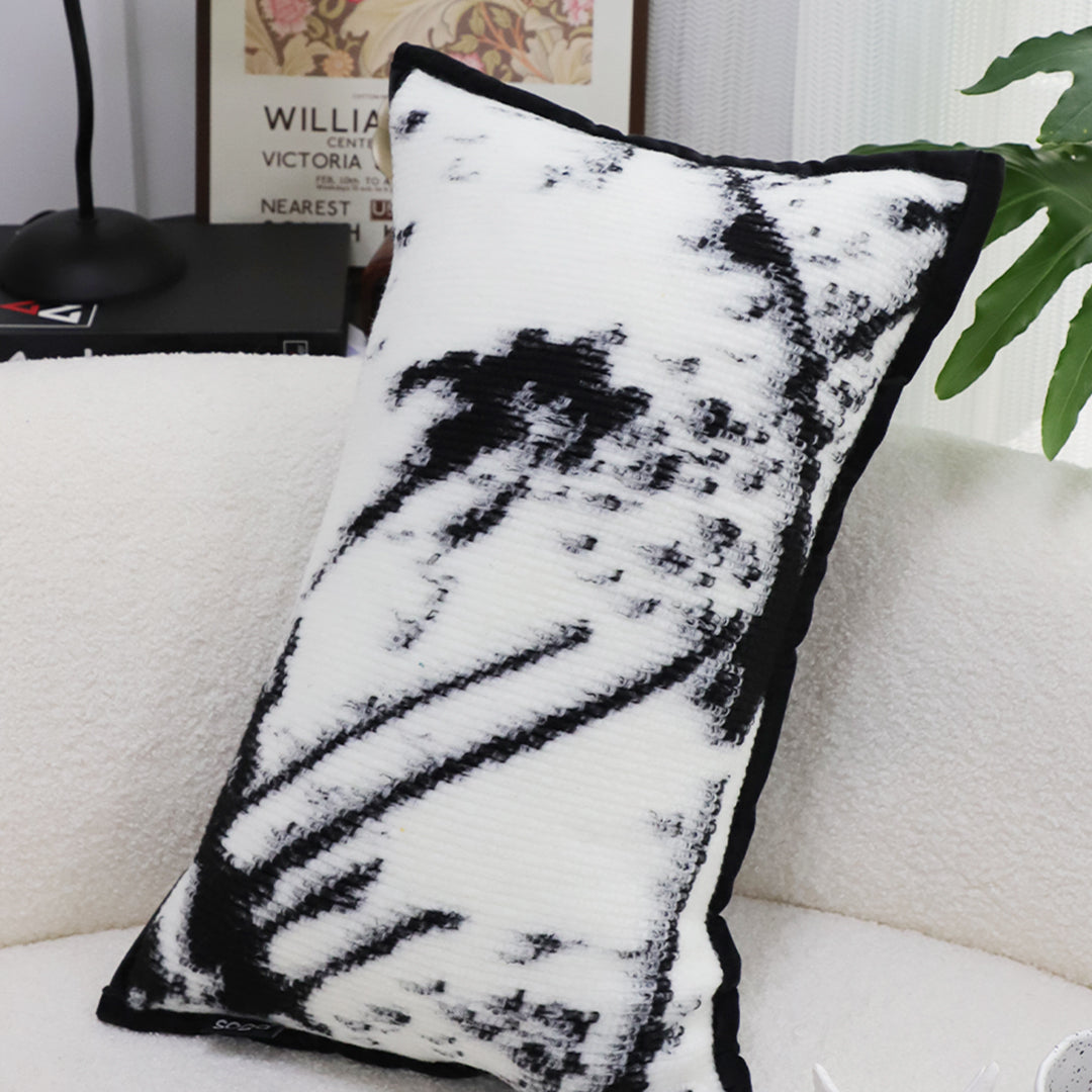35cm Throw Pillow  Black and White Leopard Thick Premium Polyester Fiber