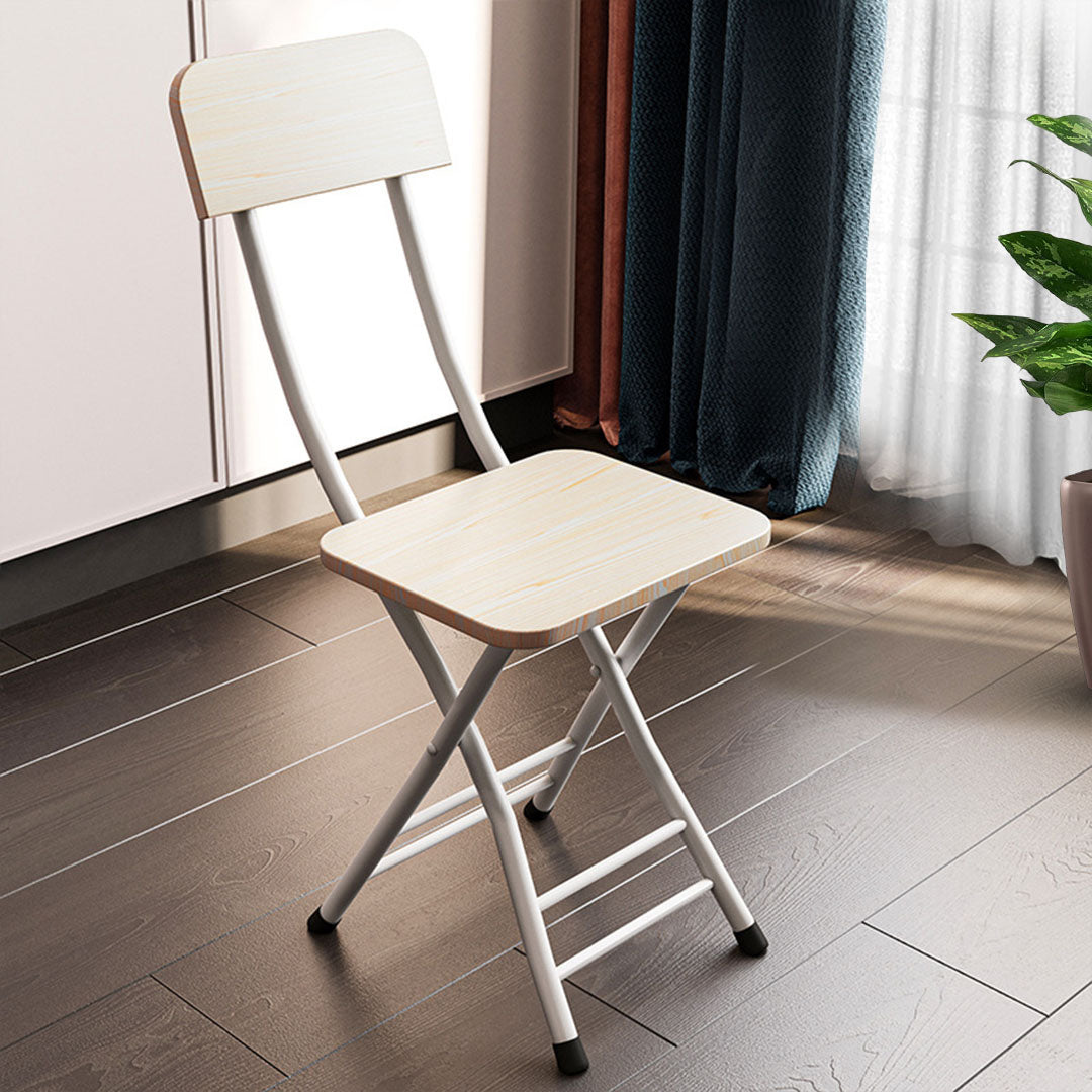 Maple Foldable Chair Space Saving Seat Set of 2 White