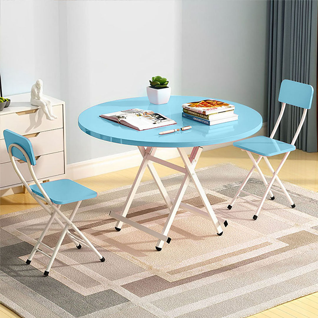 Blue Round Dining Table