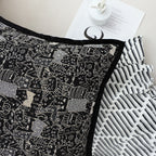 45cm Throw Pillow Black Cat Paradise