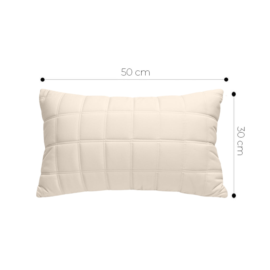 SOGA 30cm Beige Quilted Grid Pattern Decorative Throw Pillow
