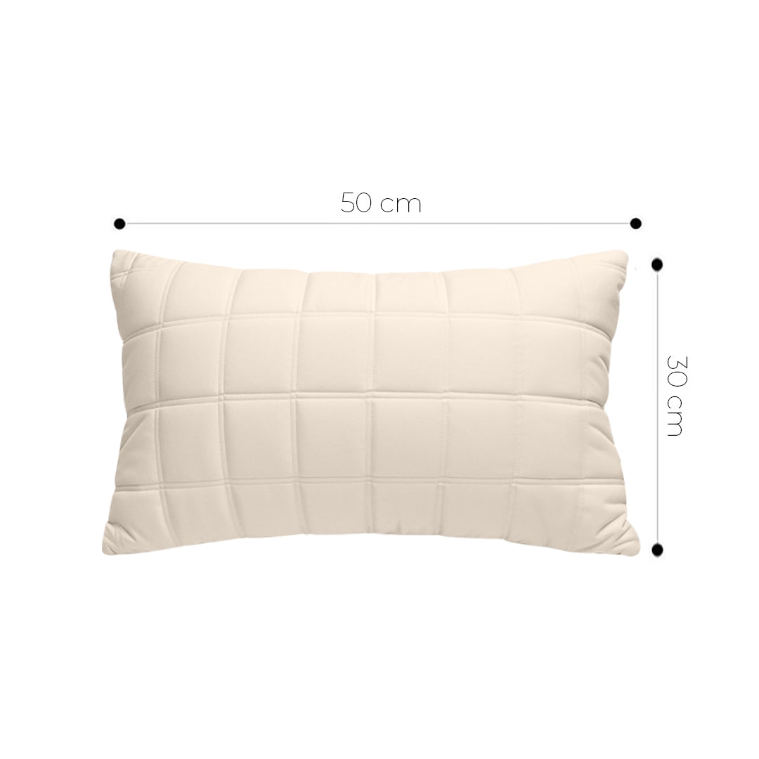 SOGA 30cm Beige Quilted Grid Pattern Decorative Throw Pillow