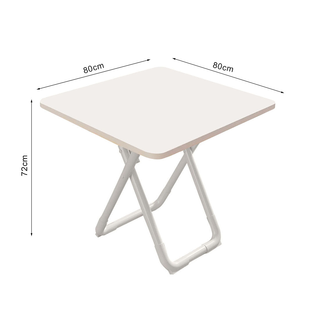 80cm White Square Table with White Legs