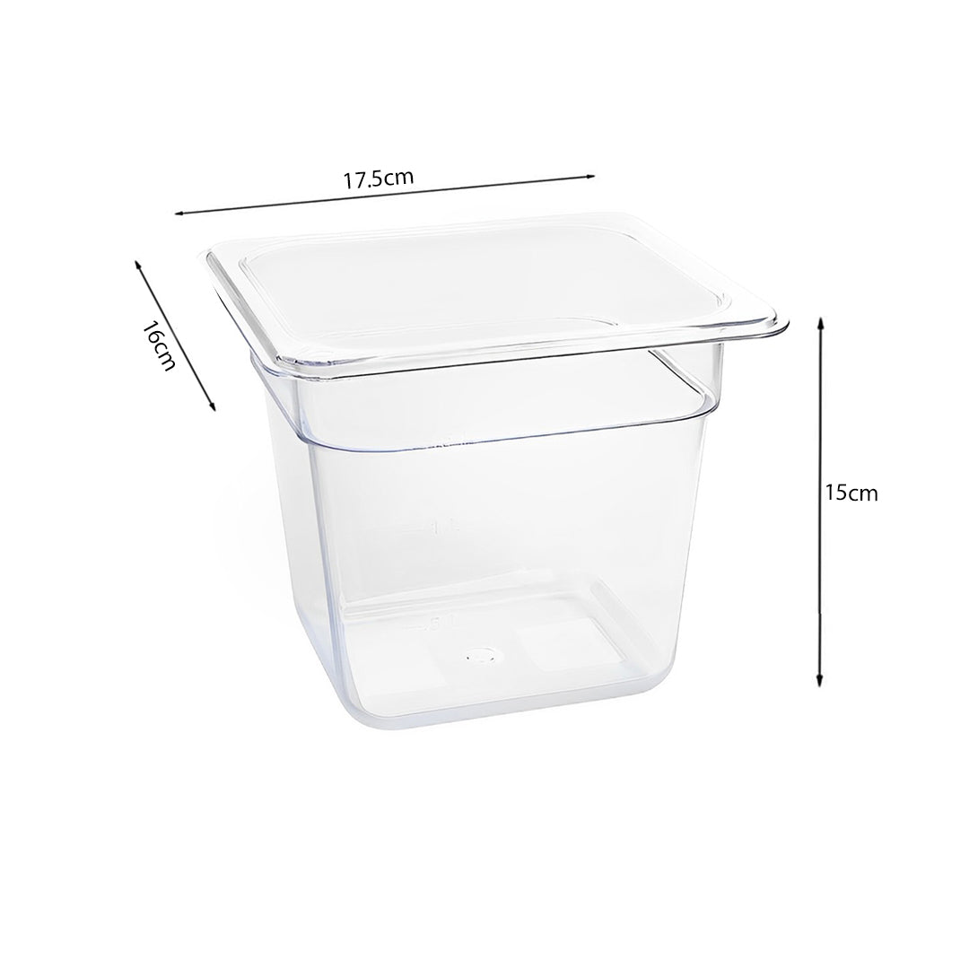 150mm Clear GN Pan 1/6 Food Tray