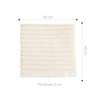 SOGA 45cm Cream Corduroy Square Soft Leaning Plush Backrest Throw Seat Pillow
