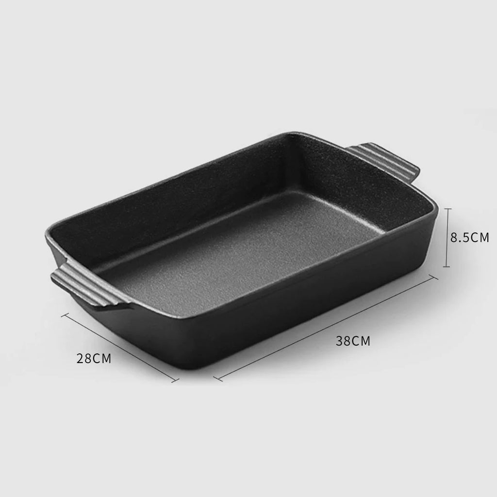 38cm Cast Iron Rectangle Bread Baking Dish