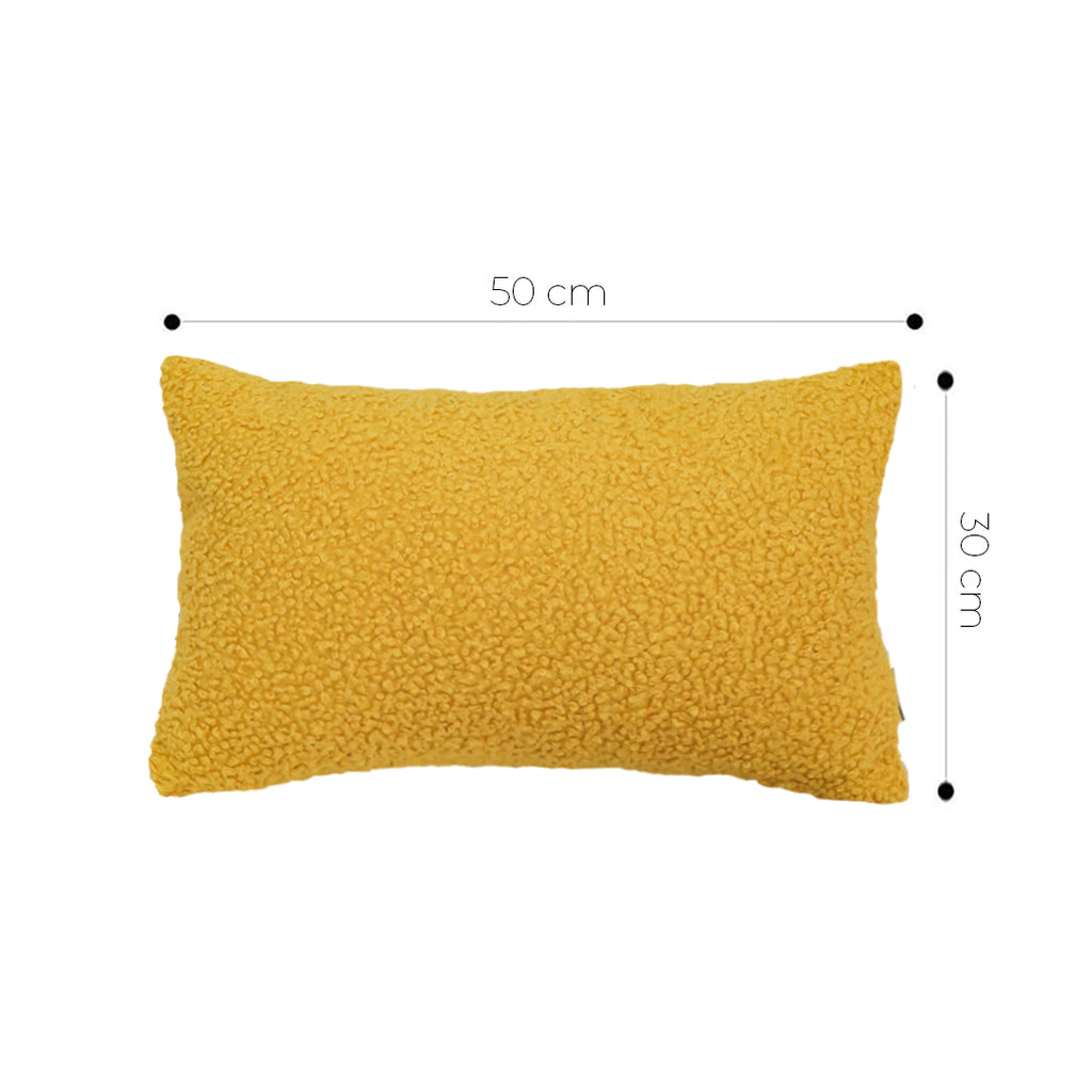SOGA Boucle Textured Cushion 30x50cm Mustard Yellow Soft Cozy Decorative Throw Pillow