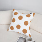 SOGA Tufted Cushion 45cm White Brown Polka Dot Circle Pattern Decorative Throw Pillow