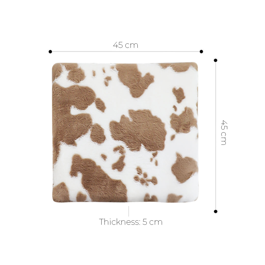 SOGA 2X 45cm Brown Cow Print Soft Leaning Plush Backrest Seat Pillow