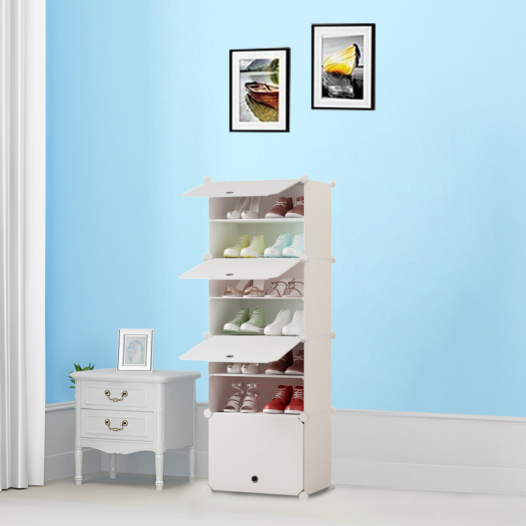7 Tier White Shoe Rack Organizer
