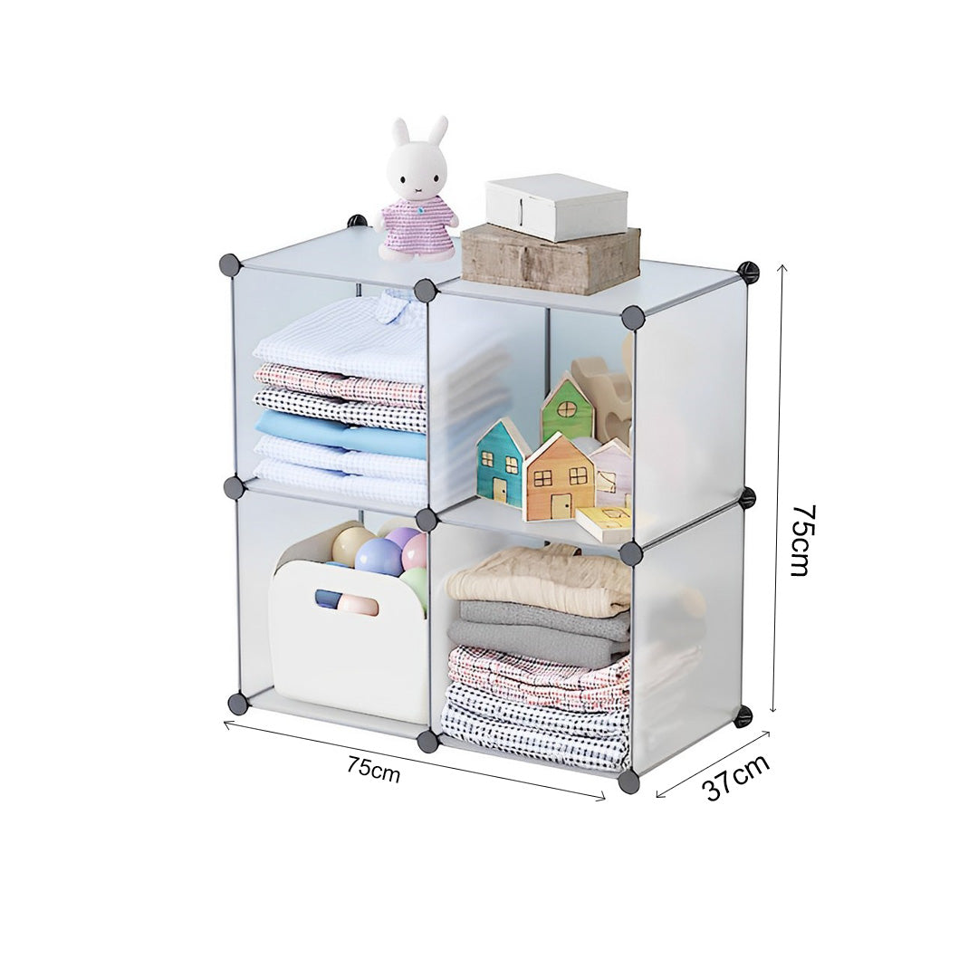 4-Cube Transparent Shelf Box