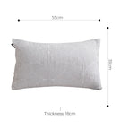 35cm Throw Pillow Off White Lumbar Embroidered