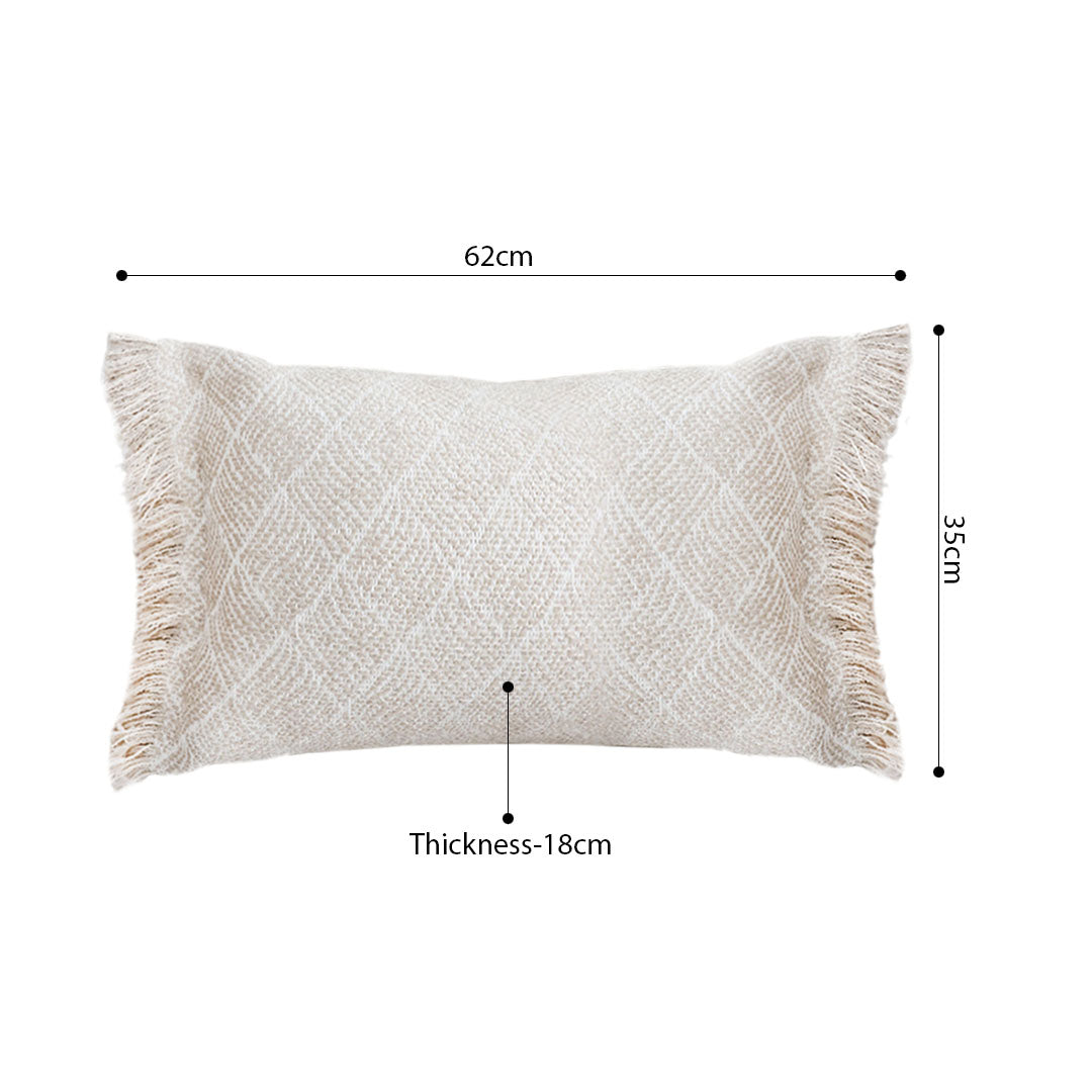 SOGA 35cm Natural Woven Fringe Throw Pillows