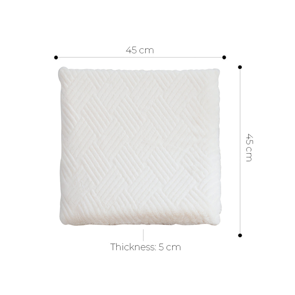 SOGA 45cm White Chevron Square Cushion Soft Leaning Plush Backrest Throw Pillow