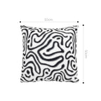 SOGA 50cm Black White Abstract Swirl Pattern Decorative Throw Pillow