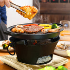Large Cast Iron Round Stove Charcoal Table Net Grill