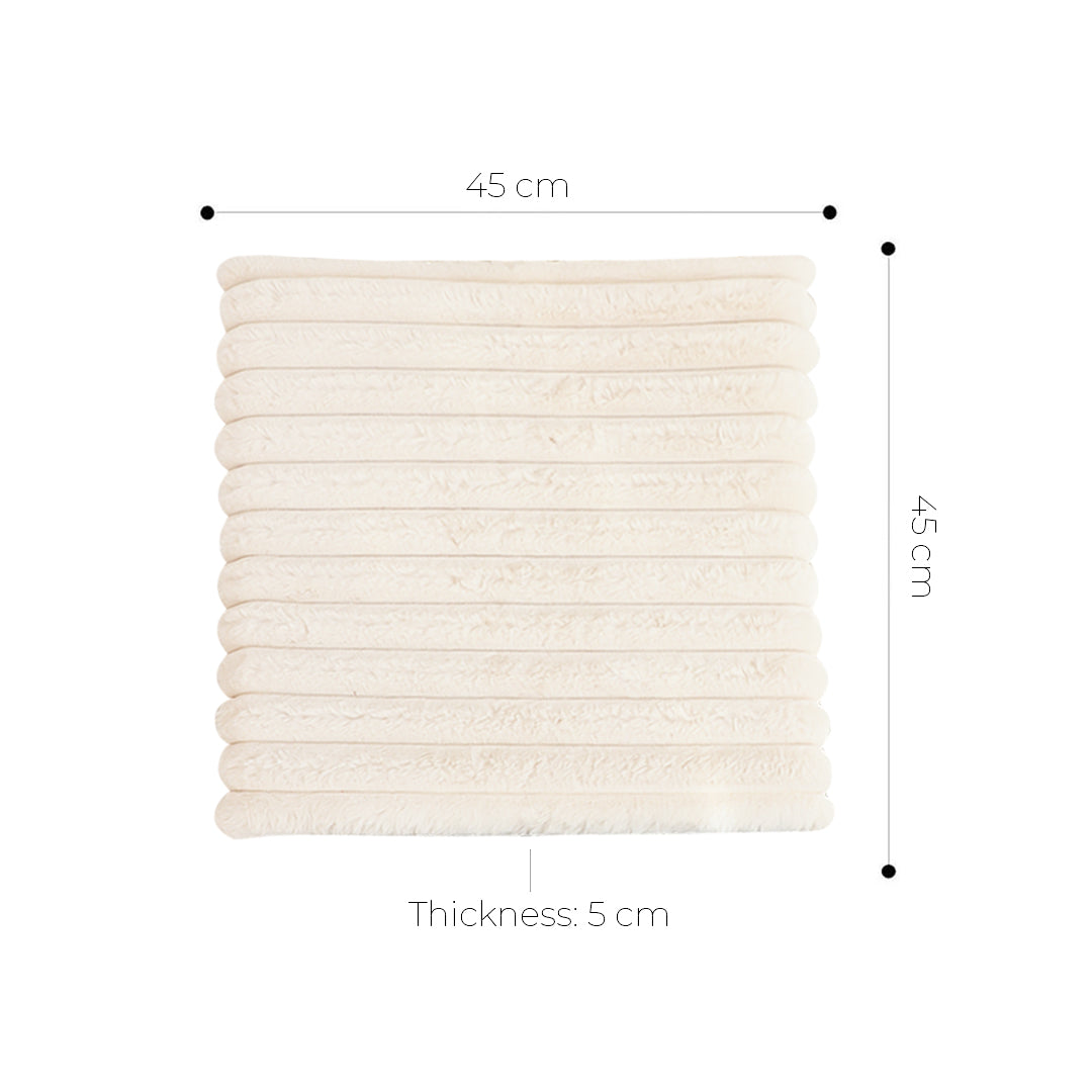 SOGA 2X 45cm Cream Corduroy Soft Leaning Plush Backrest Seat Pillow