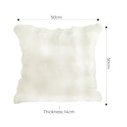 50cm Throw Pillow White Rabbit Fur